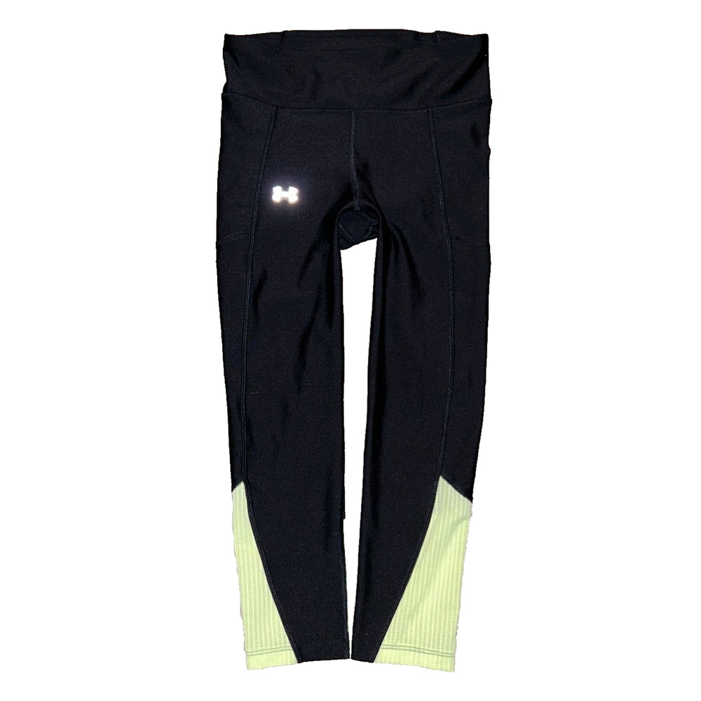 Under Armour Compression Black & Yellow Athletic Leggings Size S (Small)